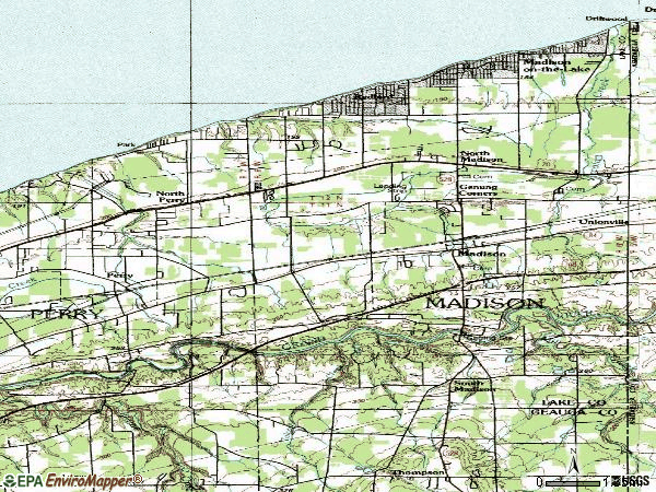 Zip code 44057 topographic map