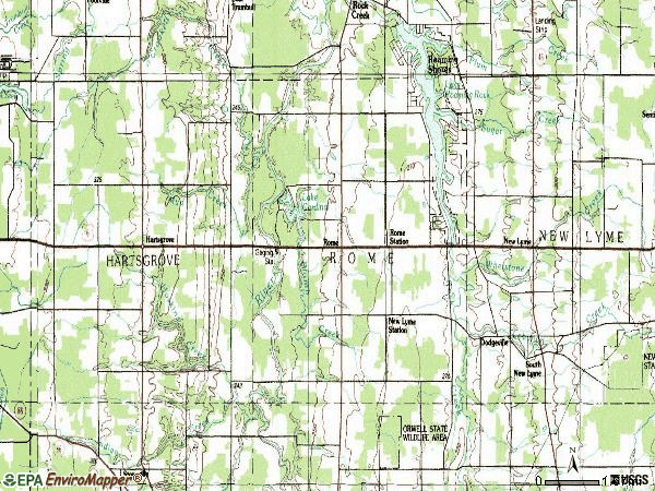 Zip code 44085 topographic map