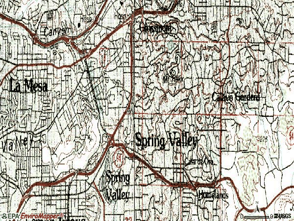 Zip code 91941 topographic map