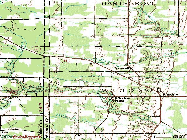 Zip code 44099 topographic map