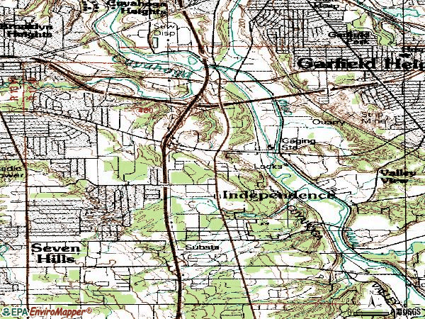 Zip code 44131 topographic map
