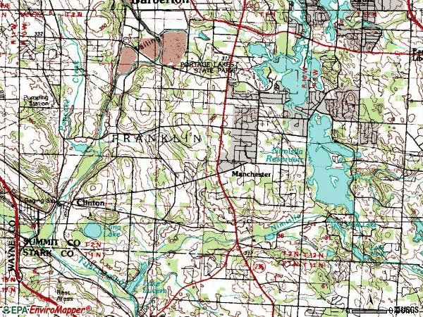 Zip code 44216 topographic map