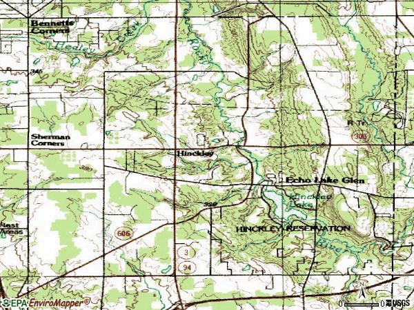 Zip code 44233 topographic map