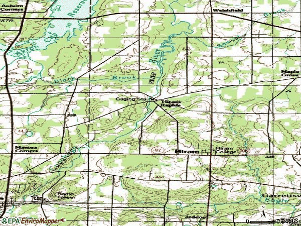 Zip code 44234 topographic map
