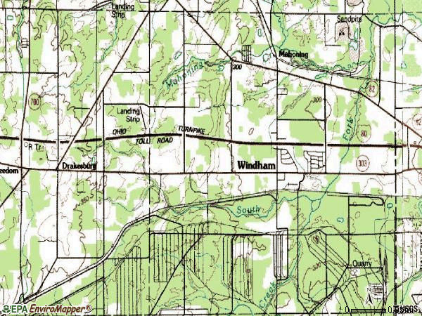 Zip code 44288 topographic map