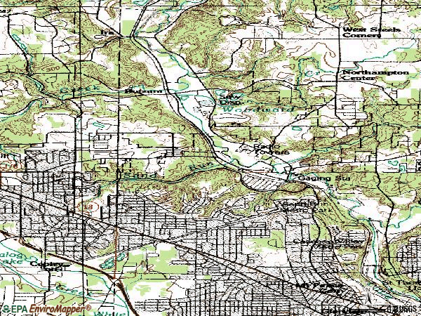 Zip code 44313 topographic map