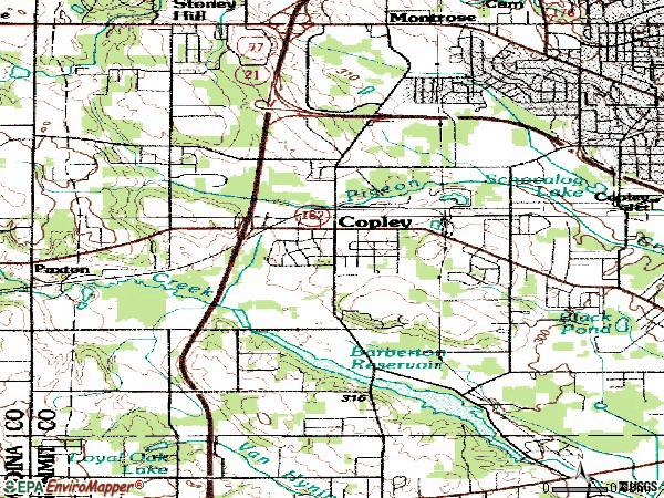 Zip code 44321 topographic map