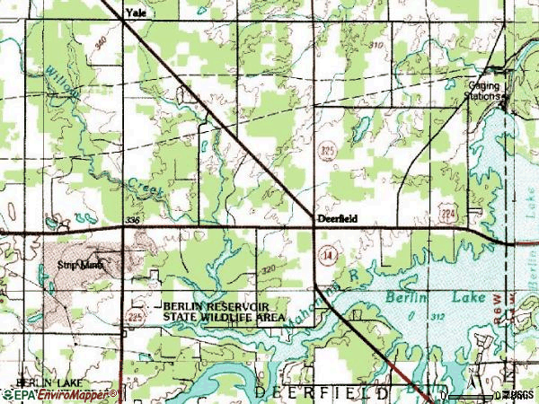 Zip code 44411 topographic map