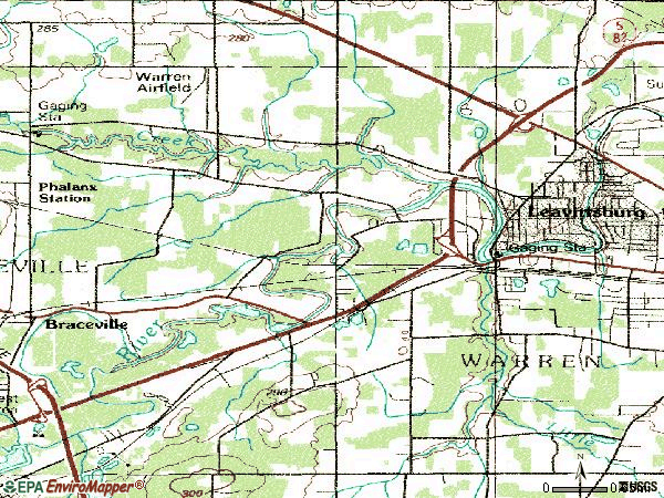 Zip code 44430 topographic map