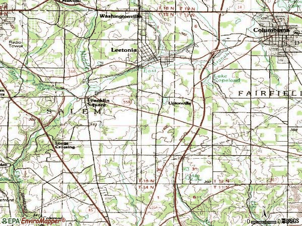 Zip code 44431 topographic map