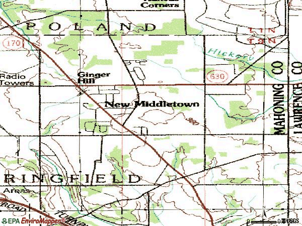 Zip code 44442 topographic map