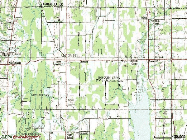 Zip code 44450 topographic map