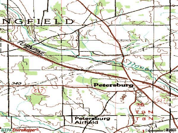 Zip code 44454 topographic map