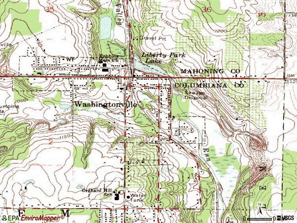 Zip code 44490 topographic map