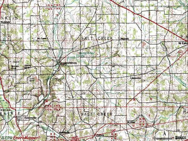 Zip code 44627 topographic map