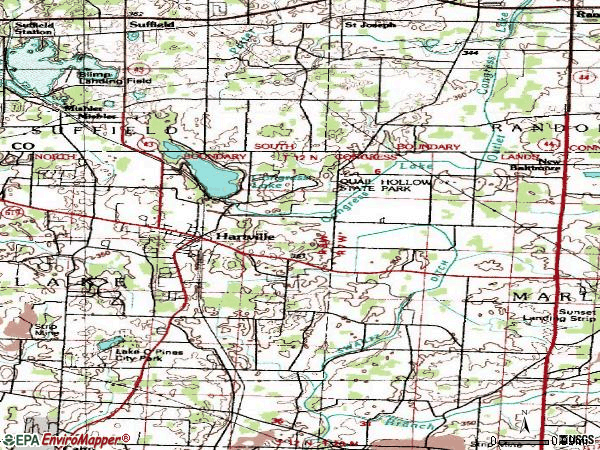 Zip code 44632 topographic map