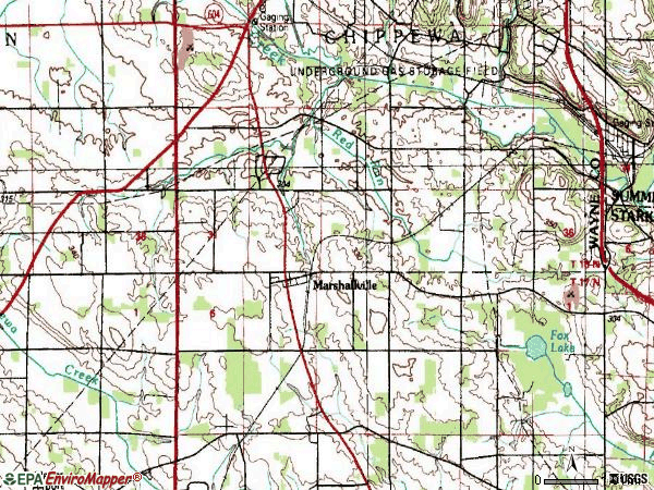 Zip code 44645 topographic map
