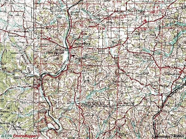 Zip code 44654 topographic map