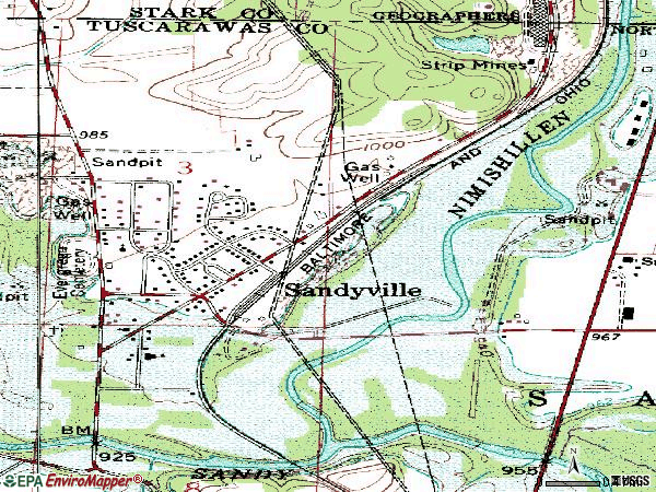 Zip code 44671 topographic map