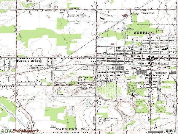 Zip code 44672 topographic map
