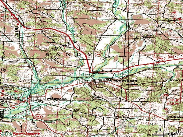 Zip code 44688 topographic map