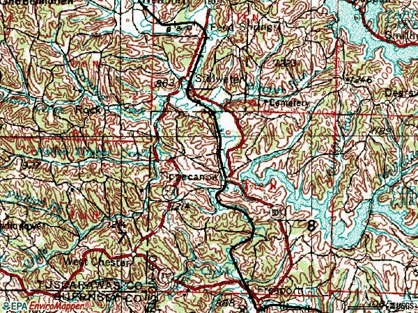Zip code 44699 topographic map