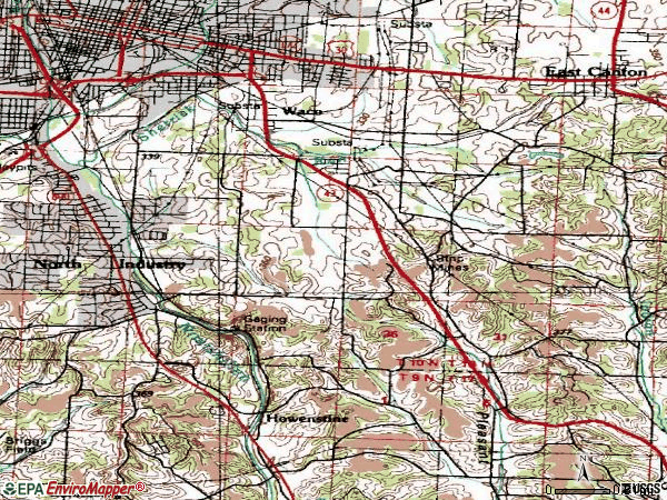 Zip code 44707 topographic map
