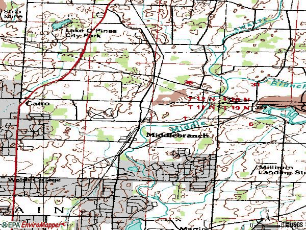 Zip code 44721 topographic map