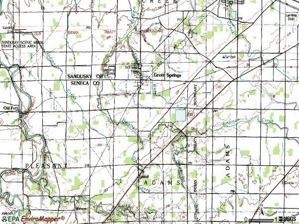 Zip code 44836 topographic map