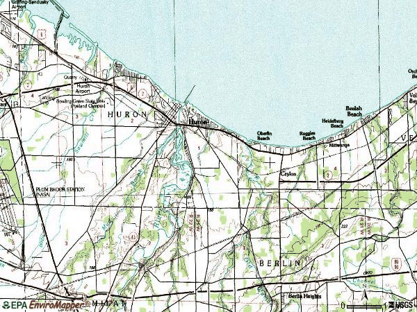 Zip code 44839 topographic map