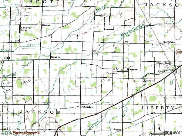 Zip code 44841 topographic map