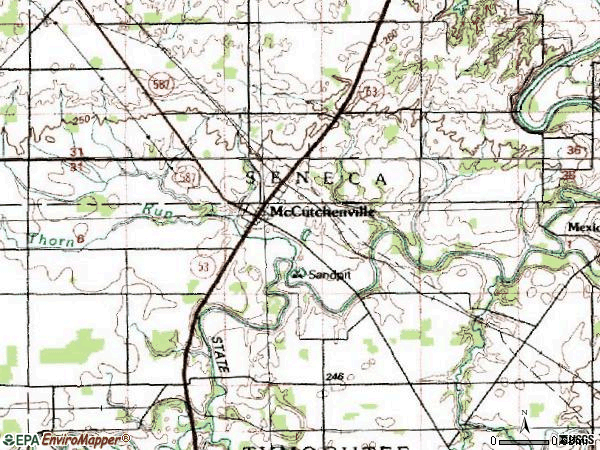 Zip code 44844 topographic map