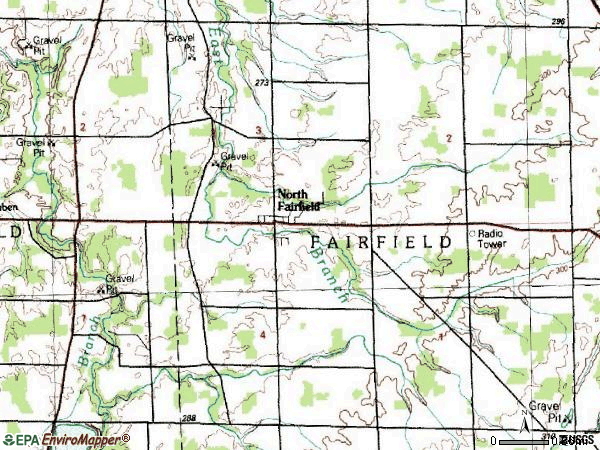 Zip code 44855 topographic map