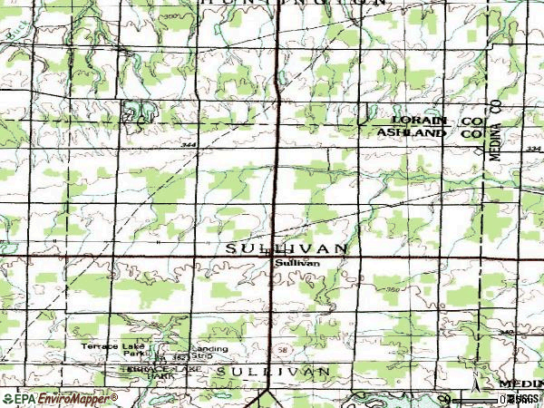 Zip code 44880 topographic map