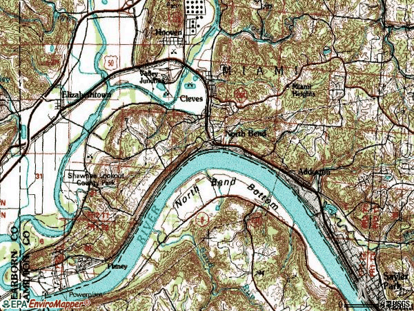 Zip code 45052 topographic map