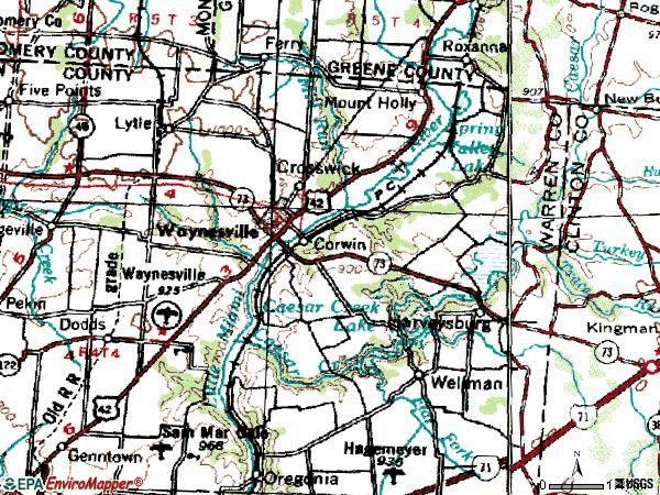 Zip code 45068 topographic map