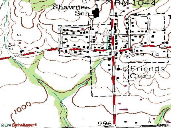 Zip code 45070 topographic map