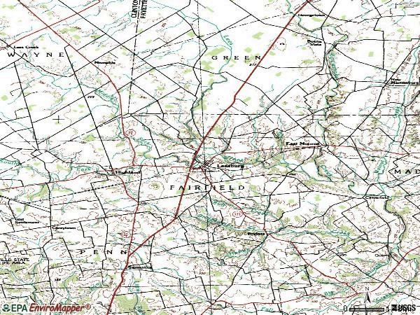 Zip code 45135 topographic map