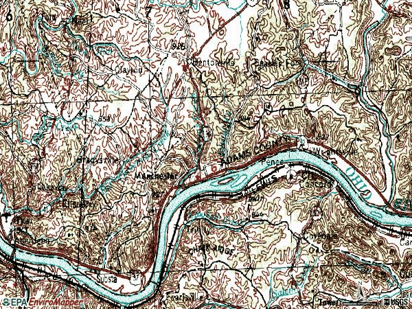 Zip code 45144 topographic map