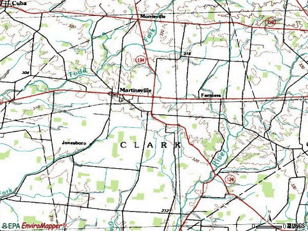 Zip code 45146 topographic map