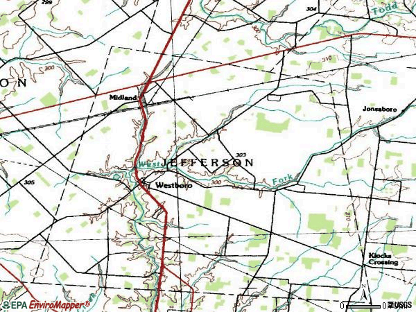 Zip code 45148 topographic map