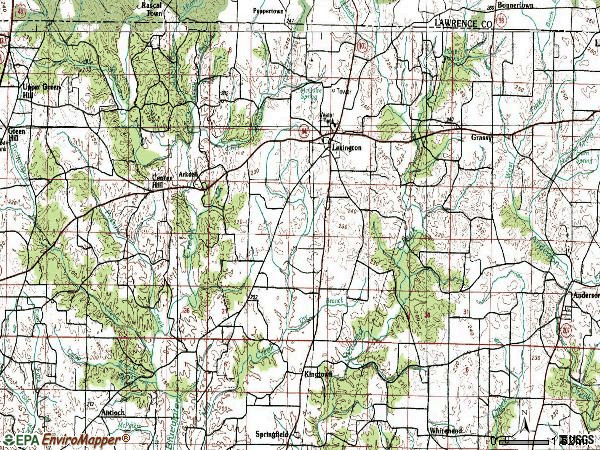 Zip code 35648 topographic map