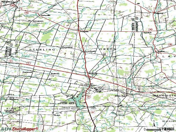 Zip code 45154 topographic map