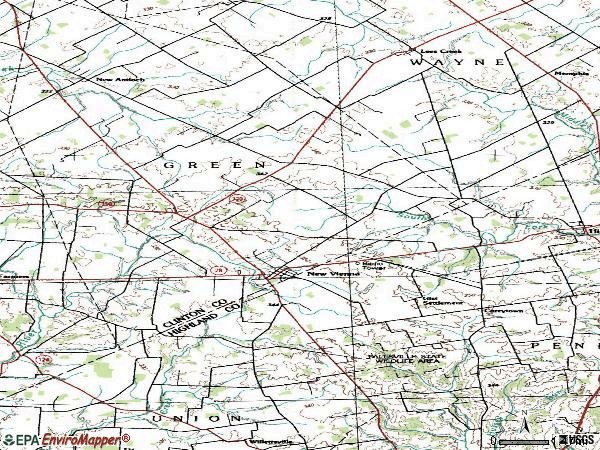 Zip code 45159 topographic map