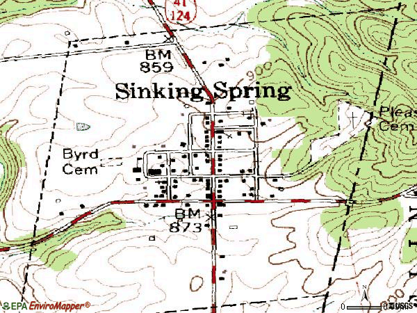 Zip code 45172 topographic map