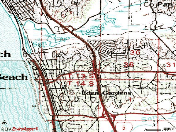 Zip code 92075 topographic map