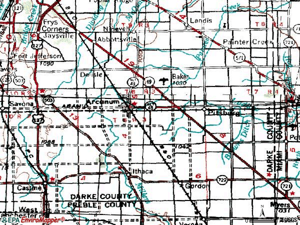 Zip code 45304 topographic map