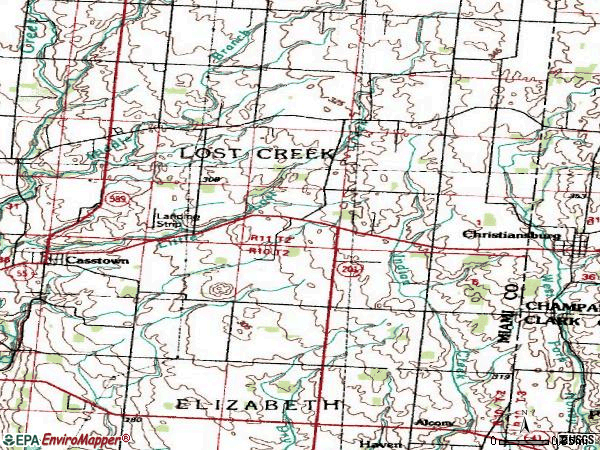 Zip code 45312 topographic map