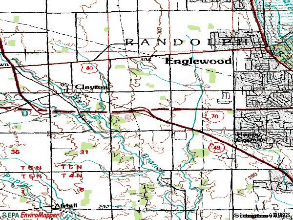 Zip code 45315 topographic map
