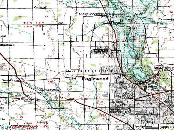 Zip code 45322 topographic map